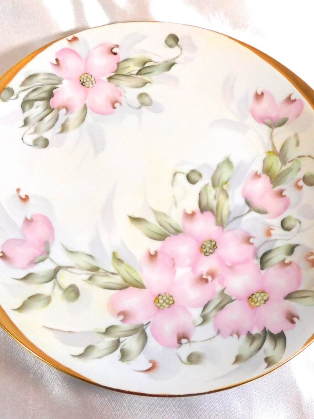 Hand Painted and Signed Pink Floral Tray # 25381
